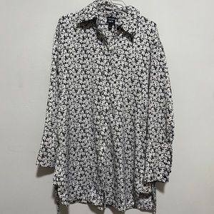 Long Sleeve Flower Print Blouse